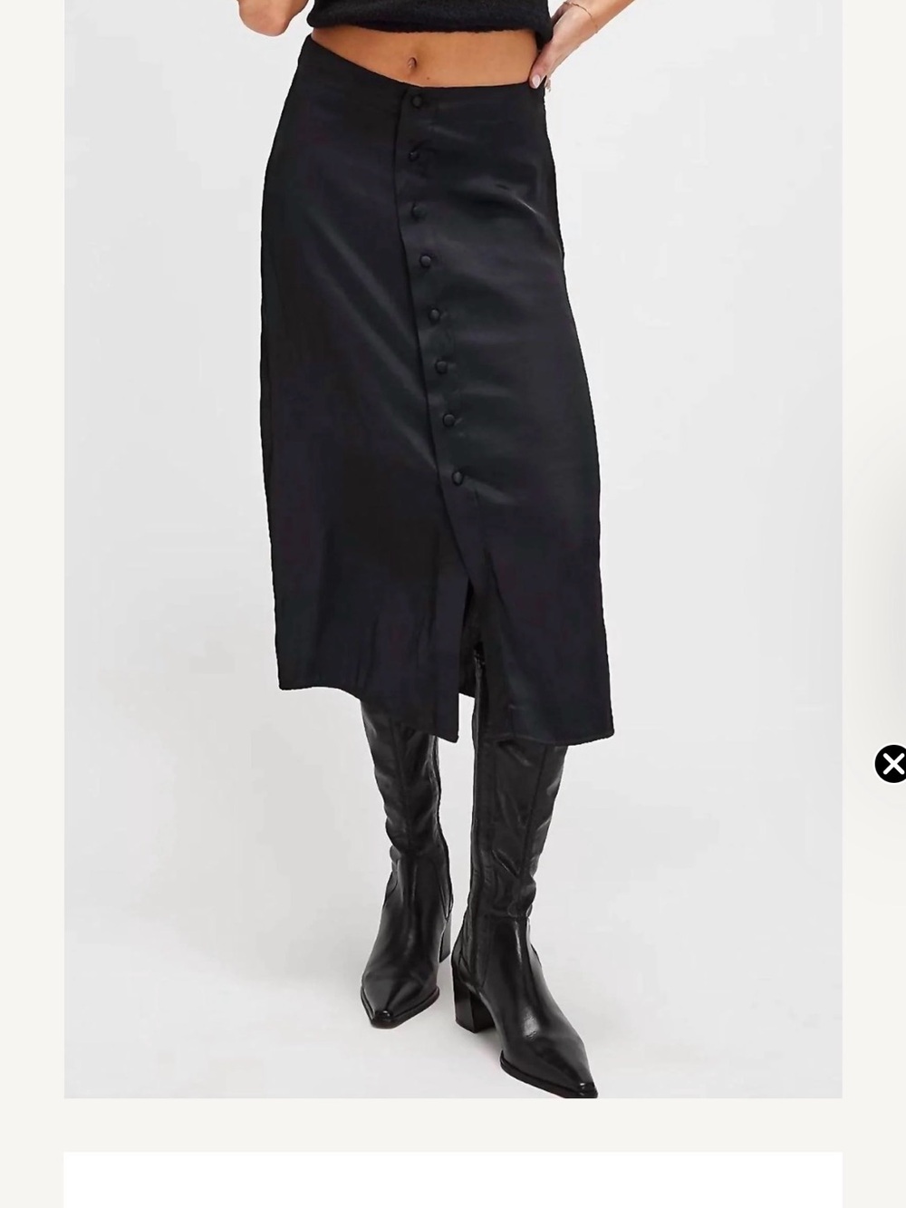 Free People Analise Satin Midi Skirt
